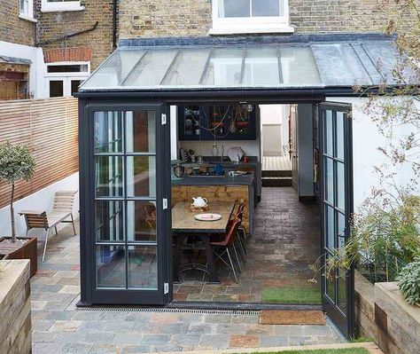 crittall style kitchen extension on an industrial kitchen Mexican Kitchen Style, Garden Room Extensions, Industrial Cafe, Vintage Loft, Apartment Modern, Room Extensions, Furniture Movers, Industrial Bedroom, Real Homes