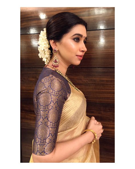 This Celeb is Giving Us Some Serious Saree Goals • Keep Me Stylish Wedding Ideas For Kids, Aarti Ravi, Trendy Wedding Ideas, Brocade Blouse Designs, Golden Saree, Mom Ideas, Indian Saree Blouse, Indian Saree Blouses Designs, Saree Blouse Patterns