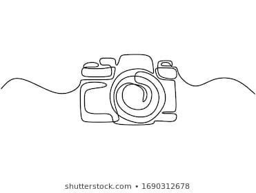 Simple Camera Tattoo, Camera Line Art, Camera Drawing Simple, Word Tattoo Ideas, Camera Tattoos, Line Animation, Word Tattoo, Camera Tattoo, Simple Line Drawings