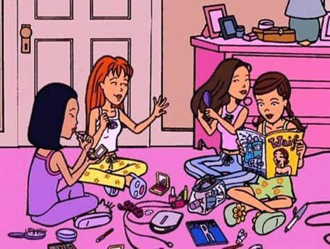 Pink Friends, Arte Glitter, Daria Mtv, Arte Peculiar, Cartoon Icons, Cartoon Profile Pics, Girls Cartoon Art, Vintage Cartoon, Cartoon Pics