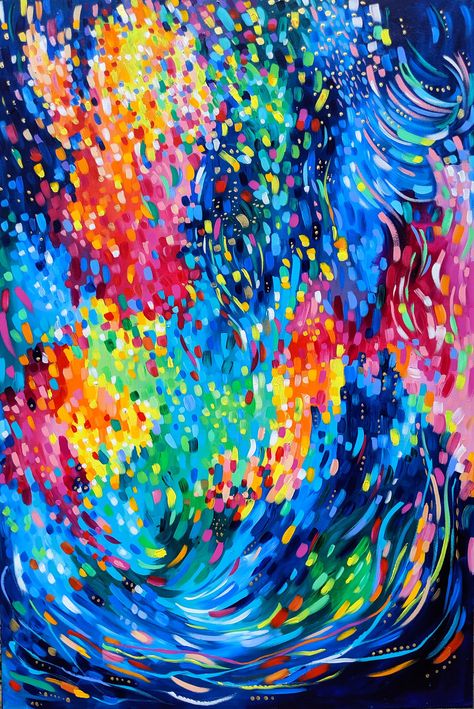 Colorful Painting Backgrounds, Bright Colorful Paintings, Colorful Abstract Art Inspiration, Happy Abstract Art, Bright Color Art, Non Objective Art, Abstract Colorful Art, Vibrant Paintings, Bright Paint