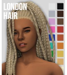 london hair | okruee on Patreon Sims 4 Cc Disabilities, Californian Hair, Smooth Brain, London Hair, Sims 4 Black Hair, Cc Hair, Pelo Sims, Sims 4 Mm Cc, Sims 4 Characters