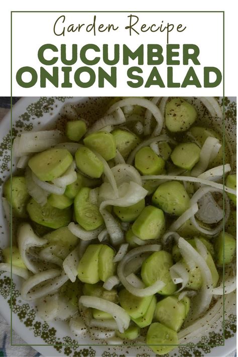 Cucumber And Onion Salad Vinegar Sugar, Vinegar Cucumber Salad, Cucumber Onion Salad, Cucumber Onion, Vinegar Cucumbers, Old Cookbooks, Cucumbers And Onions, Onion Salad, Summer Meal