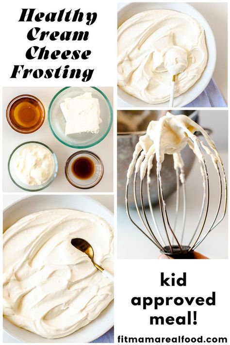 Healthy Whipped Cream, Frosting Without Butter, Healthy Cream Cheese Frosting, Healthy Frosting, Ice Cream Aesthetic, Healthy Cream Cheese, Cupcake Frosting Recipes, Healthy Birthday Cakes, Smash Cake Recipes