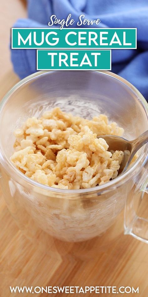 This Microwave Mug Rice Krispie Treat is perfect when you're craving something sweet and don't want to spend a lot of time in the kitchen. In just a few minutes, you can whip up a delicious and gooey treat that is perfect for a solo dessert or later night snack! Easy Rice Krispie Treats, Microwave Rice Krispie Treats, Cereal Treat Recipes, Microwave Mug, Frappuccino Recipe, Late Night Snack, Easy Rice, Marshmallow Treats, Cereal Treats