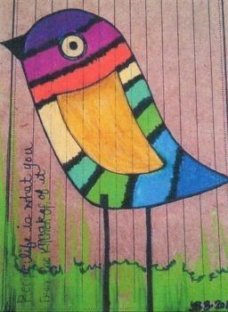 Bird Art For Kids, Birds Drawing, Colourful Birds, Whimsical Artwork, Rock Painting Designs, Recipe Card, Art Drawings For Kids, Bird Drawings, Rock Crafts