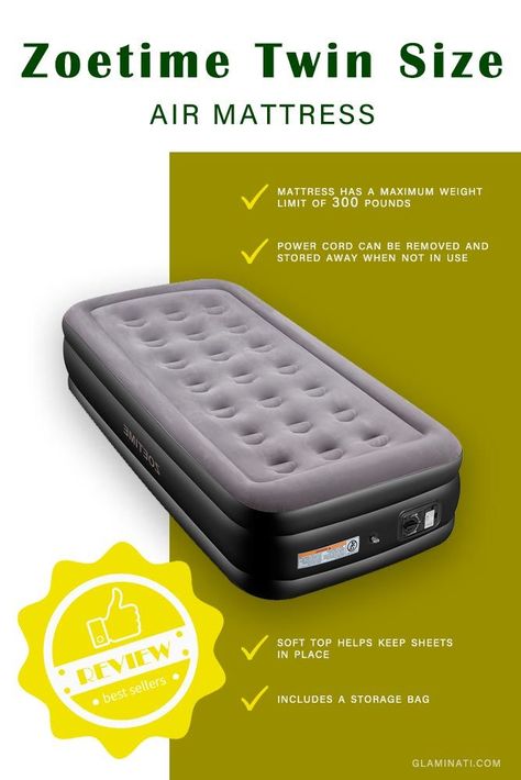 Zoetime Twin Size Air Mattress #airbed ★ Best air mattress options for your comfy camping and quality sleep at home. #glaminati #lifestyle #airmattress Twin Air Mattress, Outdoor Mattress, Air Mattress Camping, Quality Sleep, Inflatable Mattress, Air Bed, Air Mattress, Signs And Symptoms, Bed Mattress