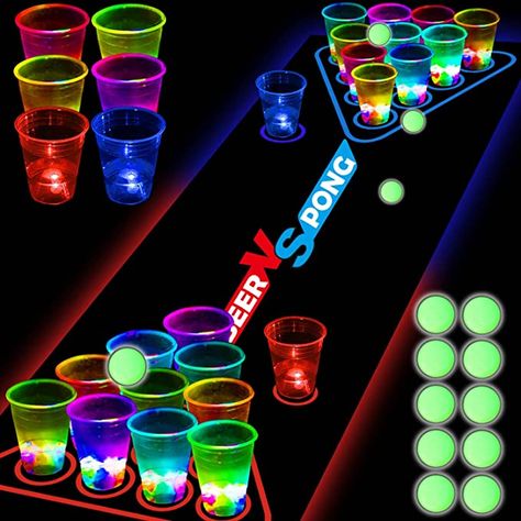 Red Cup Party, Beer Pong Party, Neon Party Decorations, Collage Party, Outdoor Party Games, Pong Game, Drinking Games For Parties, Cup Games, Red Cup