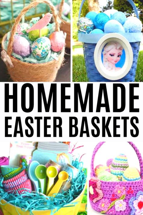 Homemade Easter Baskets are a fun way to give a customized DIY Easter basket to kids, toddlers, teens and adults. #EasterBaskets #EasterIdeas #Easter #DIY Upcycled Baskets, Diy Easter Baskets, Handmade Easter Basket, Homemade Easter Baskets, Mini Easter Basket, Unique Easter Baskets, Baskets Diy, Creative Easter Baskets, Easter Baskets To Make