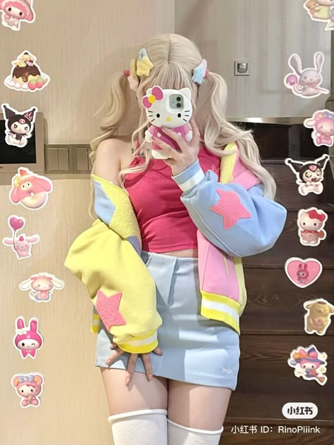 Polly Pocket Aesthetic Outfits, Kirby Outfit, Cute Pastel Outfits, Girls Fasion, Kawaii Outfits, Slay Outfits, Pastel Goth Fashion, Kawaii Fashion Outfits, Alternative Outfits