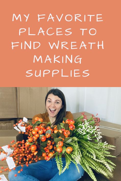 What are the beat places to find wreath making supplies? There are so many options out there, but I’ll tell you exactly where I get my supplies. #wreathmaking #craftsupplies #wreathsupplies Where To Buy Wreath Supplies, Wreath Stand For Making Wreaths, Wreath Sizes Chart, Starting A Wreath Business, Wreath Supplies Wholesale, Selling Wreaths, Deco Mesh Wreath Supplies, Reselling Tips, Wreath Making Business