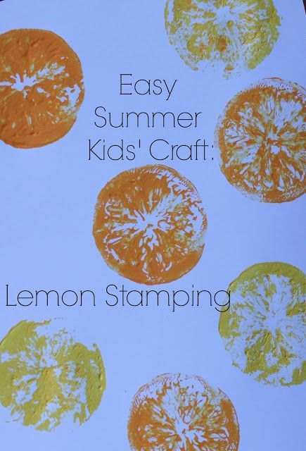 Lemon Stamps. Easy kids summer craft  stamping with lemons, lemon craft, lemonade theme, lemon activity Summer Crafts For Toddlers, Frozen Strawberry Lemonade, Summer Camp Themes, Summer Preschool Activities, Lemon Crafts, Summertime Crafts, Frozen Strawberry, Summer Craft, Summer Crafts For Kids