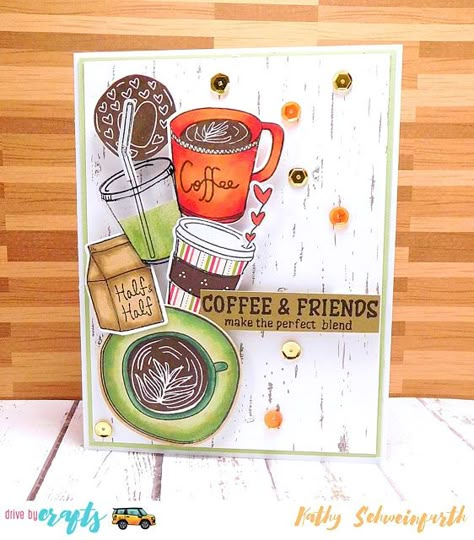 Stamps At Play: Coffee Is My Friend Hot Chocolate Card, Coffee Themed Cards, File Decoration, File Decoration Ideas, Chocolate Card, Creative School Project Ideas, Green Tea Cups, Spring Coffee, Coffee Cards