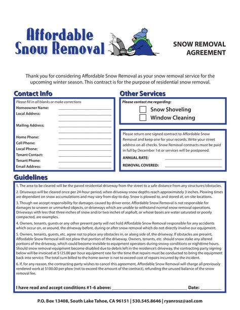 Snow Removal Contract - How to draft a Snow Removal Contract? Download this Snow Removal Contract template now! Snow Removal Contract, Alexandria Minnesota, Lawn Care Business, Meeting Agenda Template, Shoveling Snow, Signed Contract, Contract Agreement, Agenda Template, Lawn And Landscape