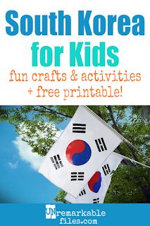 Learning about South Korea is fun and hands-on with these free crafts, ideas, and activities for kids! #southkorea #korea #educational All Around The World Crafts For Kids, Korea Activities, Around The World Crafts For Kids, South Korea Culture, About South Korea, Korean Crafts, Geography For Kids, Free Crafts, Korean Writing