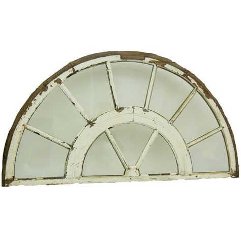 Fanlight Window, Casita Decor, Portico Entry, Arched Transom, Converted Barn Homes, Metal Shutters, Window Pane Mirror, Industrial Windows, Transom Window