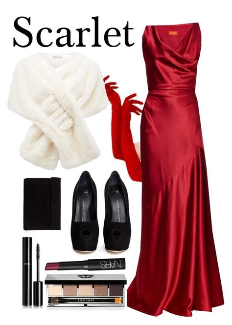 "Clue: Scarlet" by averydane on Polyvore featuring Forever New, Vivienne Westwood Red Label, Bobbi Brown Cosmetics, Chanel, NARS Cosmetics and Giuseppe Zanotti James Bond Theme Party, Clue Costume, Deep Winter Palette, Clue Board Game, Clue Party, Vivienne Westwood Red, Red Label, Themed Outfits, Forever New