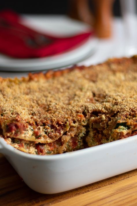 Vegan Vegetable Lasagna, Mushroom Vegetable, Gluten Free Lasagna, Vegan Lasagna, Vegetable Lasagna, Extra Firm Tofu, No Noodle Lasagna, Low Fat Recipes, Oil Recipes