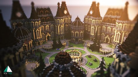 Hub - Place des Flandres Minecraft Project Minecraft Beautiful Builds, Huge Minecraft Castle, Minecraft Hub Ideas, Huge Minecraft Builds, Minecraft Big Building Ideas, Minecraft Kingdom Ideas, Epic Minecraft Builds, Minecraft Kingdom Layout, Minecraft Castle Designs