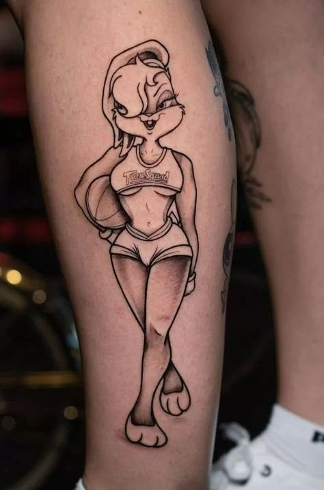 26 Coolest Looney Tunes Tattoo Designs and Ideas - NSF - Magazine Looney Tunes Tattoo, Mr Cartoon Tattoo, Meaningful Tattoos For Men, Pikachu Tattoo, Chicano Tattoos Sleeve, Card Tattoo Designs, Finger Tats, Chicano Style Tattoo, Bunny Tattoos