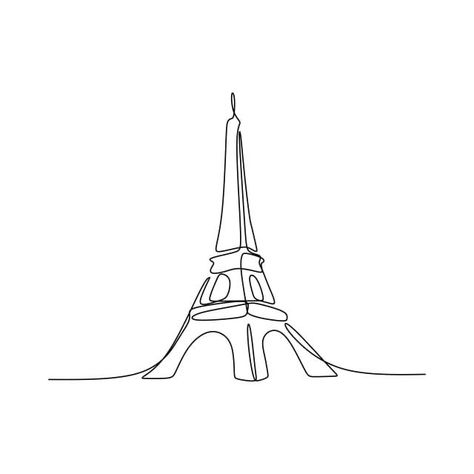 Single Drawing, Continuous Line Art, Paris Tower, Paris Illustration, Single Line Drawing, Simple Line Drawings, Continuous Line Drawing, Hand Drawn Vector Illustrations, Vector Sketch