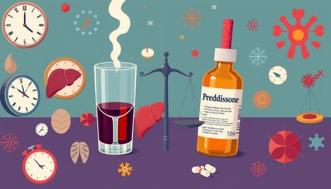 Drinking Alcohol on Prednisone: What to Know Prednisone Side Effects, Sleep Calculator, Weak Immune System, Effects Of Alcohol, Drinking Alcohol, Safety Precautions, Stomach Problems, Withdrawal Symptoms, Higher Dose