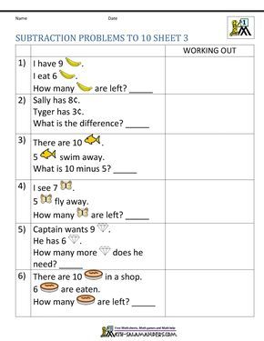 Maths Word Problem Grade 1, Problem Solving Worksheet Grade 1, Subtraction Word Problems Grade 1, Story Problems First Grade, Subtraction Worksheets For Grade 2, Subtraction Worksheets Grade 1, Word Problems Kindergarten, 1st Grade Addition, Mental Maths Worksheets