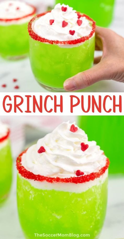 Grinch Punch With Alcohol, Grinch Punch Recipe, Grinch Recipes, Grinch Popcorn, Grinch Night, Grinch Drink, Grinch Punch, Xmas Drinks, Sherbet Punch