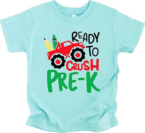 Sizes: 12 months to Youth Large 100% Cotton Pull On closure Ready to Crush Pre-K Back to School Shirt - This back to school shirt is perfect for your preschoolers back to school outfit High quality and professional print - It doesn't just look high quality, it is high quality! Designed in the USA First Day Of School Gift, Back To School Shirts, Boys School Outfits, Outdoor Activities For Toddlers, Back To School Pictures, Back To School Outfit, Parenting Techniques, Back 2 School, Girl's Back