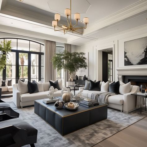 American Living Room Design, Classic Family Room, Formal Living Room Designs, Luxury Living Room Inspiration, Modern Classic Living Room, American Living Room, Transitional Interior Design, Entrance Decoration, Modern Living Room Interior