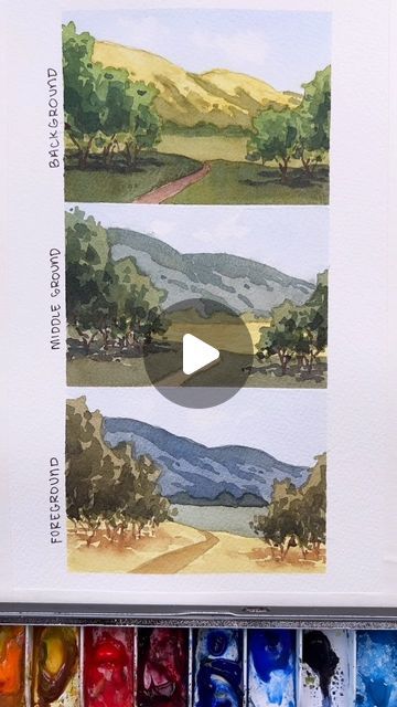 Watercolor 101, How To Watercolor, Watercolor Landscapes, Watercolor Beginner, Learn Watercolor, Elements And Principles, Watercolor Lessons, Principles Of Art, Color Painting