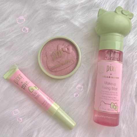 Pixi Hello Kitty, Pixie Makeup, Hello Kitty Makeup, Inner Glow, Fancy Makeup, Pretty Skin Care, Pink Girly Things, Hello Kitty Items, Hello Kitty Collection