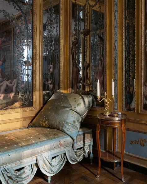 Les Cabinet des Glaces, decorated in the late 18th century by Jacques Gondouin and Jean-Henri Riesener, with painted decorations on the… | Instagram Baroque Chandelier, Historical Interior, Baroque Decor, Palace Interior, Ivy House, Castles Interior, Chateau France, French Chateau, French Interior