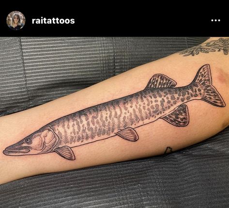 Muskie Tattoo, West Virginia Tattoo, Trout Tattoo, German Tattoo, Shamrock Tattoos, Tattoo Pictures, Fish Tattoo, Line Work Tattoo, Fish Drawings