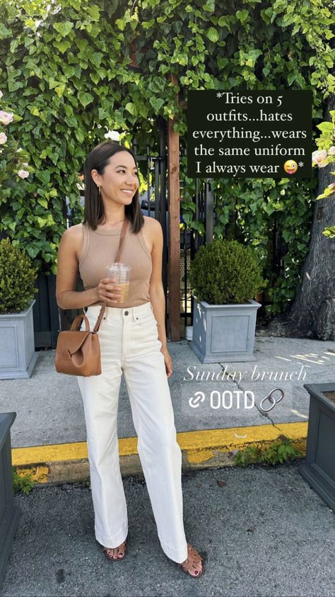 Summer Get Together Outfit, Quiet Luxury Spring Outfit, Elevated Summer Style, Summer Elevated Casual, Polished Summer Outfits, Mexico City Outfit Ideas Summer, Summer Outfit Basics, Elevated Basics Outfit Summer, Classy Casual Outfits Summer Chic