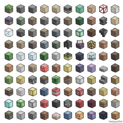 100 Minecraft Blocks by TheOceanOwl.deviantart.com on @DeviantArt Minecraft Brick, Real Minecraft, All Aesthetic, Minecraft Pattern, Minecraft Ps4, Minecraft Blocks, Minecraft Drawings, All Minecraft, Pixel Art Tutorial