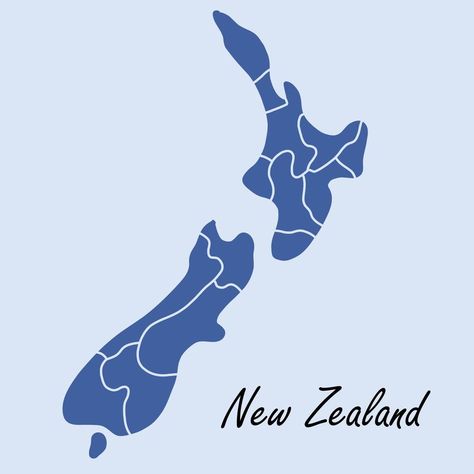 Doodle freehand drawing of New Zealand map. New Zealand Map, Map Of New Zealand, Freehand Drawing, Map Icons, Kiwi, Vector Art, New Zealand, Vector Free, Royalty Free