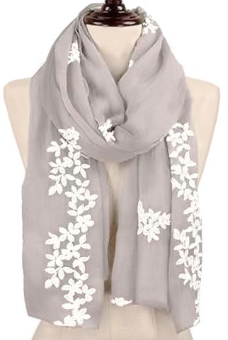 Accessories – tagged "Scarves" – Social Butterfly Couture Embroidery Scarf Design, Duppattas Designs Ideas, Thick Wool Scarf, White Flower Embroidery, Scarf Embroidery, Scarf Photography, Wool Scarves, Spring Closet, Scarf Designs