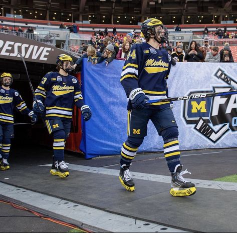 Umich Hockey Team, Mark Estapa, Michigan Wolverines Hockey, Ethan Edwards, Michigan College, Michigan Hockey, Hockey Aesthetic, Hughes Brothers, Michigan M