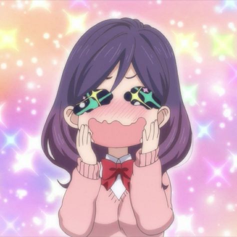 Fangirl Reaction Pic, Fangirling Reaction Pic, Kae Serinuma, Shy Anime, Kiss Him Not Me, Anime Kiss Gif, Emoji Drawings, Sky Anime, Anime Expressions