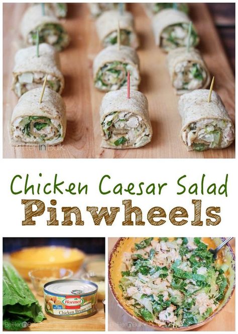 These may just be the perfect way to eat salad...on a toothpick! Easy Chicken Caesar Salad Pinwheels recipe - a family-friendly quick meal or party appetizer Lake Snacks, Boat Snacks, Chicken Pinwheels, Pinwheel Sandwiches, Hormel Recipes, Pinwheel Recipes, Chicken Caesar, Chicken Caesar Salad, Summer Corn Salad