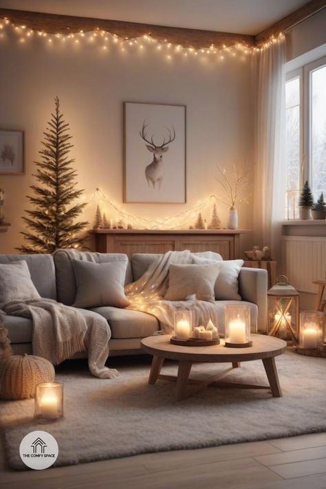 Looking to cozy up your living room this winter? Lighting is key! Use twinkling fairy lights and warm fixtures to create a welcoming atmosphere. Layer your lighting and choose soft color temperatures to enhance your decor. Trust me, it’s all about setting the mood for those chilly nights in. Let’s light up your space beautifully!#CozyHome #LightingTips #WinterVibes #HomeInspo #WarmAmbiance Living Room Fairy Lights, Living Room Design Cozy, Living Room Designs Cozy, Comfy Space, Cozy Living Room Design, Lighting Tips, Living Room Designs Small Spaces, Cozy Living Rooms, Soft Colors