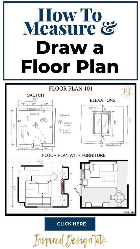 Get all the designer tips on how to measure and draw a floor plan for your next home makeover. Click to DOWNLOAD your How To Guide inside! Room Measurements Floor Plans, How To Draw A Room Layout, How To Make A Floor Plan, How To Draw A Floor Plan Interior Design, How To Measure A Room, How To Draw A Floor Plan, How To Draw Floor Plans, Floor Plan Design Layout, Building Binder