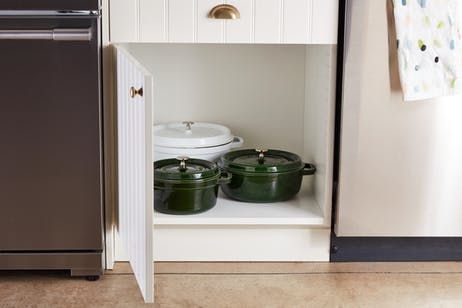 Where to Store Your Dutch Oven | Kitchn Pegboard Kitchen, Styrofoam Plates, Spice Organization Drawer, I Heart Organizing, Fancy Dishes, Iron Storage, Organize Drawers, Drawer Dividers, Vertical Storage