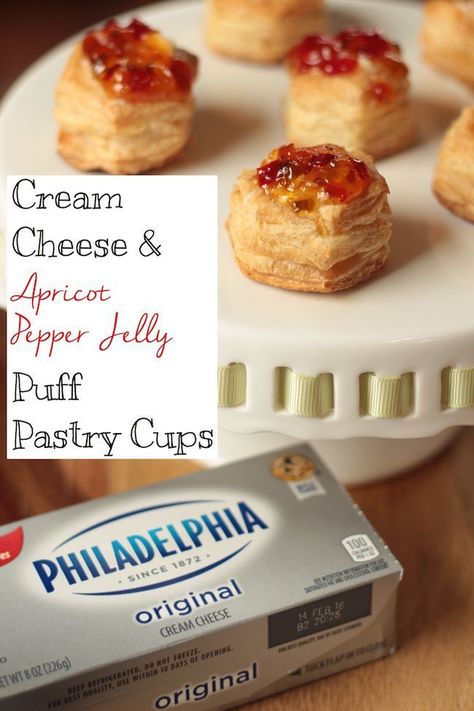 Cream Cheese & Apricot Pepper Jelly Puff Pastry Cups     via @LydiOutLoud Apricot Pepper Jelly, Appetizers Puff Pastry, Drink Appetizers, Puff Pastry Cups, Pastry Cups, Christmas Party Snacks, Puff Pastry Cream Puffs, Pastry Appetizer, The Perfect Storm