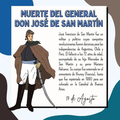 ¡Muerte del General don José de San Martín! Estimada comunidad marianista 😊👋🏼, el día de hoy conmemoramos ☝🏼un año más del fallecimiento de uno de los personajes más históricos en la independencia de los países de sur américa. 💪🏼 Don Jose, San Martin, Mendoza, Ecards, Memes, Santos, E Cards