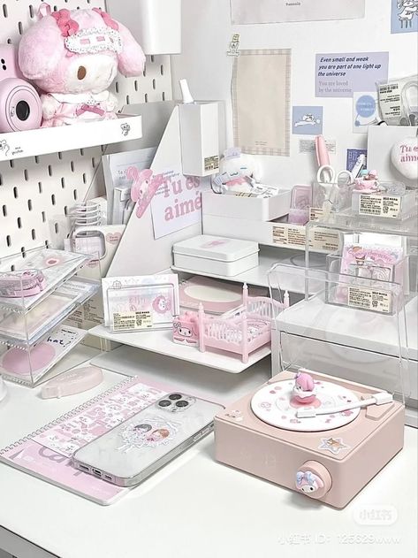 #aesthetic #aestheticwallpaper #aestheticwallpaperiphone #aestheticstyle #wallpaper #wallpaperideas Kawaii Desk Setup Study, Cute Things Aesthetic, Korean Decor, Aesthetic Items, Coquette Makeup, Beauty Decor, Dream Desk, Study Desk Decor, Pink Desk