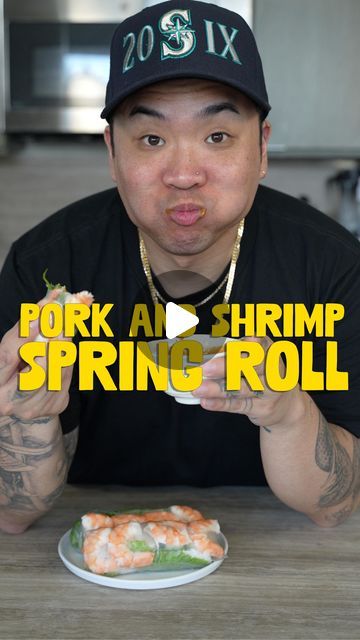 Ken T on Instagram: "Send this to your first @ and tell em they owe you some spring rolls!  But for real though, these pork and shrimp spring rolls are soo easy to make, and they’re great for entertaining!  Full recipe and details on my blog: https://feedthepudge.com/pork-and-shrimp-spring-rolls-goi-cuon/  #springrolls #goicuon #vietnameserecipes" Goi Cuon, Pork And Shrimp, Shrimp Spring Rolls, Megan Thee Stallion, Asian Foods, Vietnamese Recipes, Spring Rolls, For Real, Asian Recipes