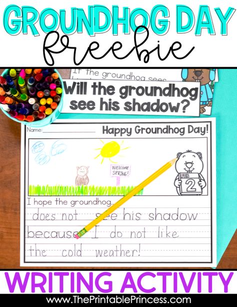 Your students will love the Groundhog Day activities and freebies shared in this blog post. You'll find ideas for literacy and math as well as read-aloud suggestions. Also included are two Groundhog Day freebies that are perfect for the Kindergarten and First Grade! Kindergarten Groundhog Day, Groundhog Day Activities, Writing Cvc Words, Ground Hog, Printable Princess, Math Valentines, Happy Groundhog Day, Classroom Helpers, Activities For Kindergarten