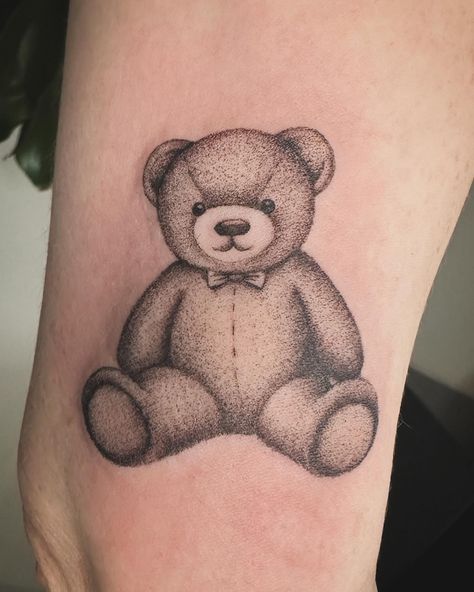 Sometimes you need to tattoo a teddy bear to feel better! Thanks for letting me do this cutie, Lauren. Hope your Teddy likes it too. #publicrecordtattoo #seattle #feedyourwolf #workwithyourhands Minimalist Teddy Bear Tattoo, Tedy Tattoo, Damaged Teddy Bear Tattoo, Teddy Bear Tattoo Small Simple, Cool Teddy Bear Tattoo, Teddy Bear Tattoo, Bear Tattoo, A Teddy Bear, Feel Better